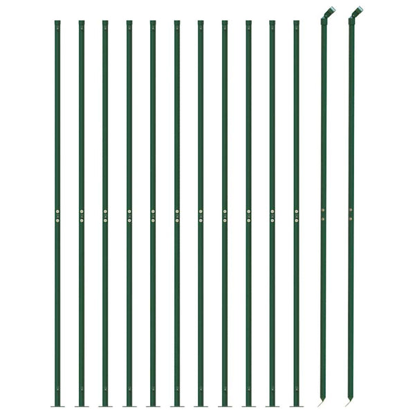 vidaXL Chain Link Fence with Ground Flange Green 1.8x25 m