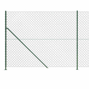 vidaXL Chain Link Fence with Ground Flange Green 1.8x25 m