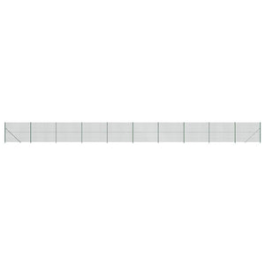 vidaXL Chain Link Fence with Ground Flange Green 2x25 m