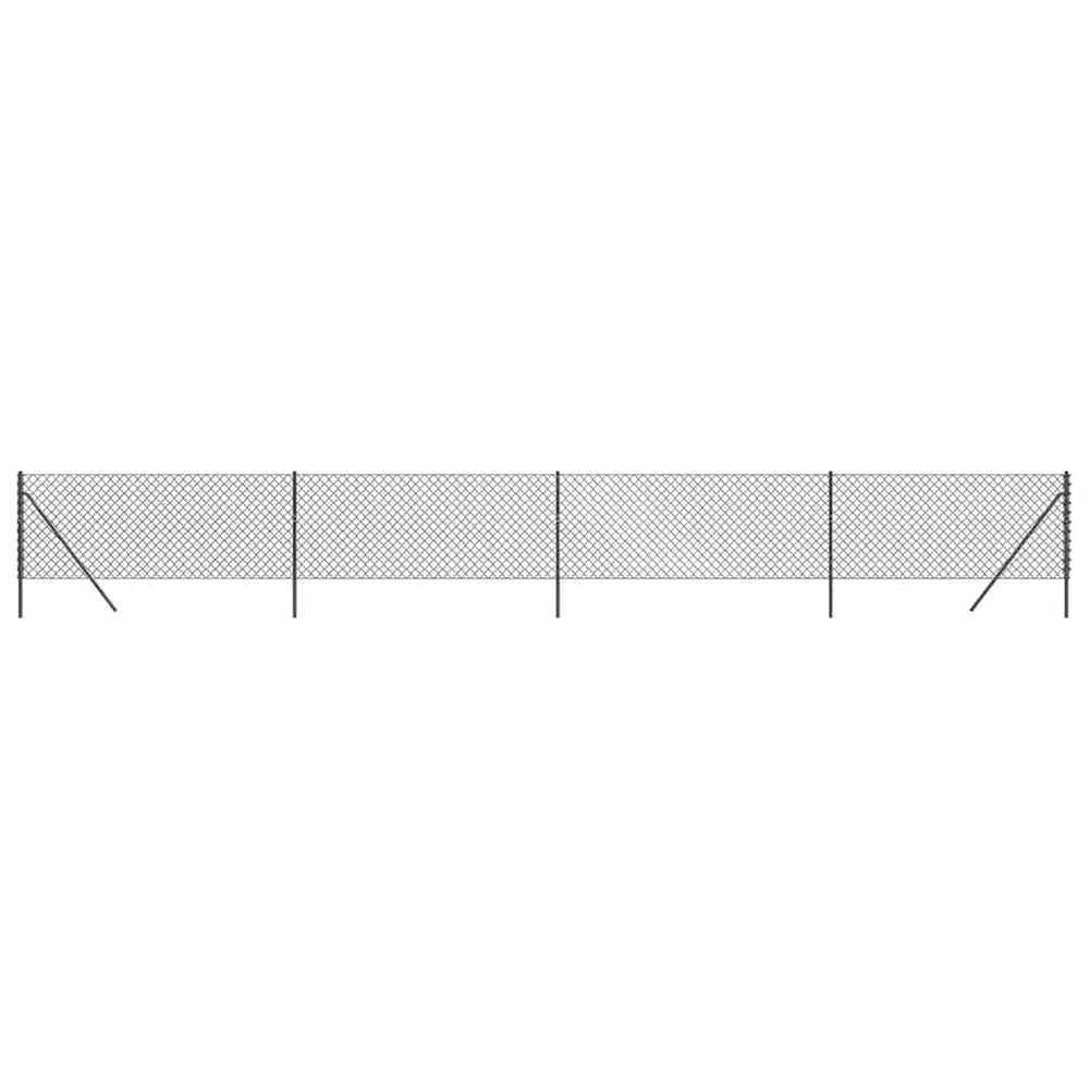 vidaXL Chain Link Fence Anthracite 1x10 m