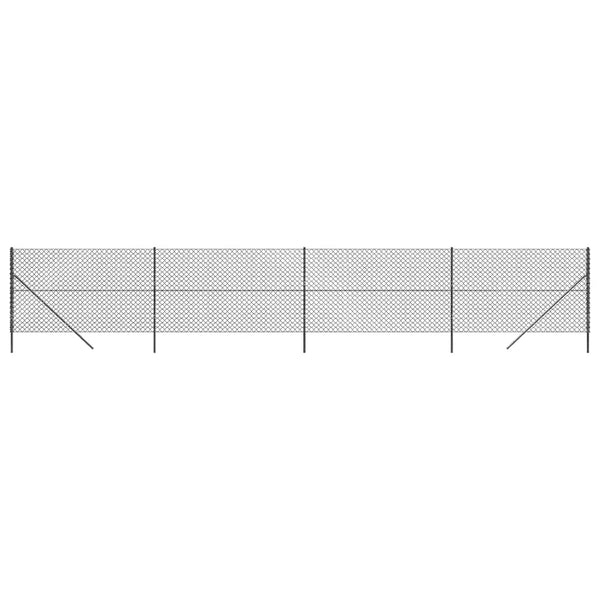 vidaXL Chain Link Fence Anthracite 1.6x10 m