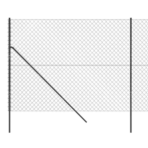 vidaXL Chain Link Fence Anthracite 1.6x25 m