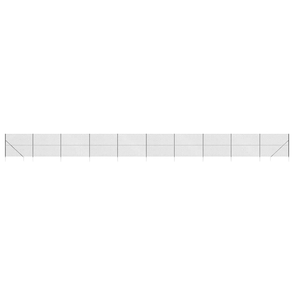 vidaXL Chain Link Fence with Ground Sleeves Anthracite 2.2x25 m