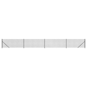 vidaXL Chain Link Fence with Ground Flange Anthracite 0.8x10 m