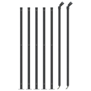 vidaXL Chain Link Fence with Ground Flange Anthracite 0.8x10 m
