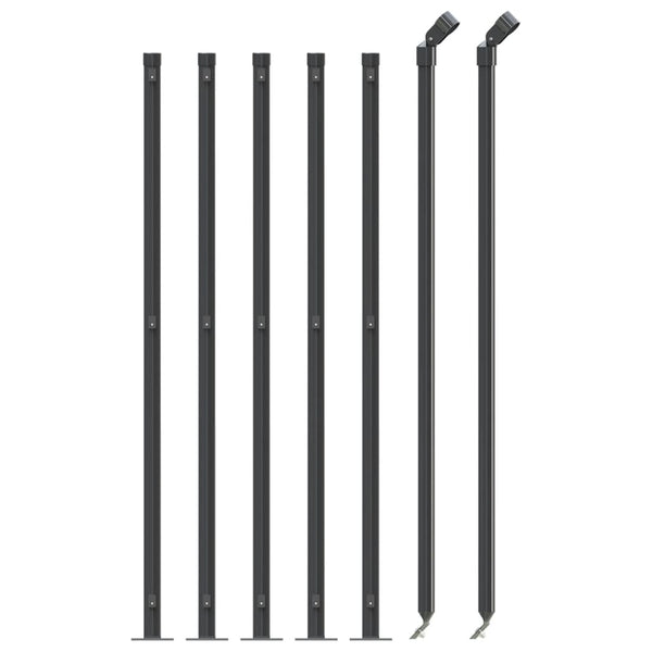 vidaXL Chain Link Fence with Ground Flange Anthracite 0.8x10 m