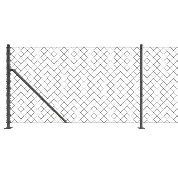 vidaXL Chain Link Fence with Ground Flange Anthracite 0.8x10 m