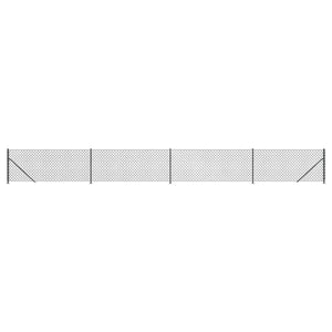 vidaXL Chain Link Fence with Ground Flange Anthracite 1.1x10 m