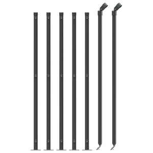 vidaXL Chain Link Fence with Ground Flange Anthracite 1.1x10 m