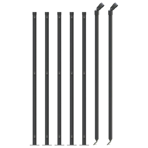 vidaXL Chain Link Fence with Ground Flange Anthracite 1.1x10 m
