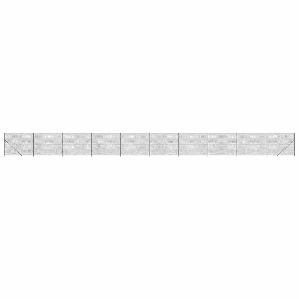 vidaXL Chain Link Fence with Ground Flange Anthracite 1.4x25 m