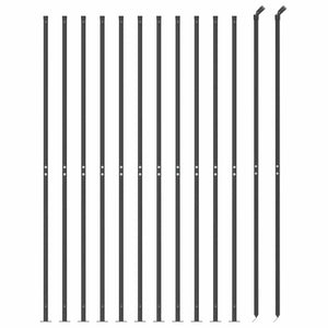 vidaXL Chain Link Fence with Ground Flange Anthracite 1.6x25 m