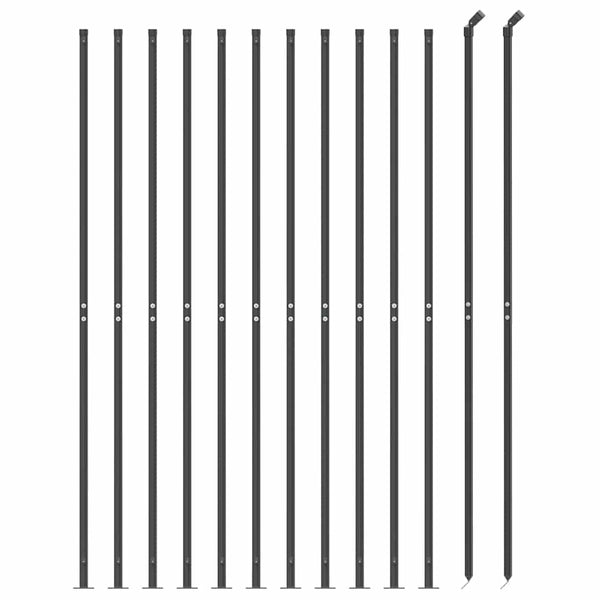 vidaXL Chain Link Fence with Ground Flange Anthracite 1.6x25 m