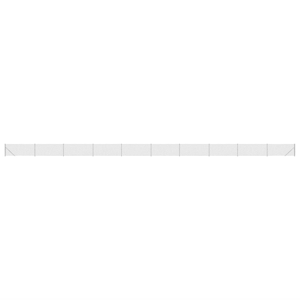 vidaXL Chain Link Fence with Ground Flange Silver 0.8x25 m