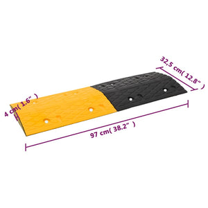 vidaXL Speed Bumps 4 pcs. Yellow & Black 97x32.5x4 cm Rubber