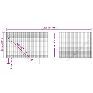 vidaXL Chain Link Fence Green 2.2x10 m Galvanized Steel