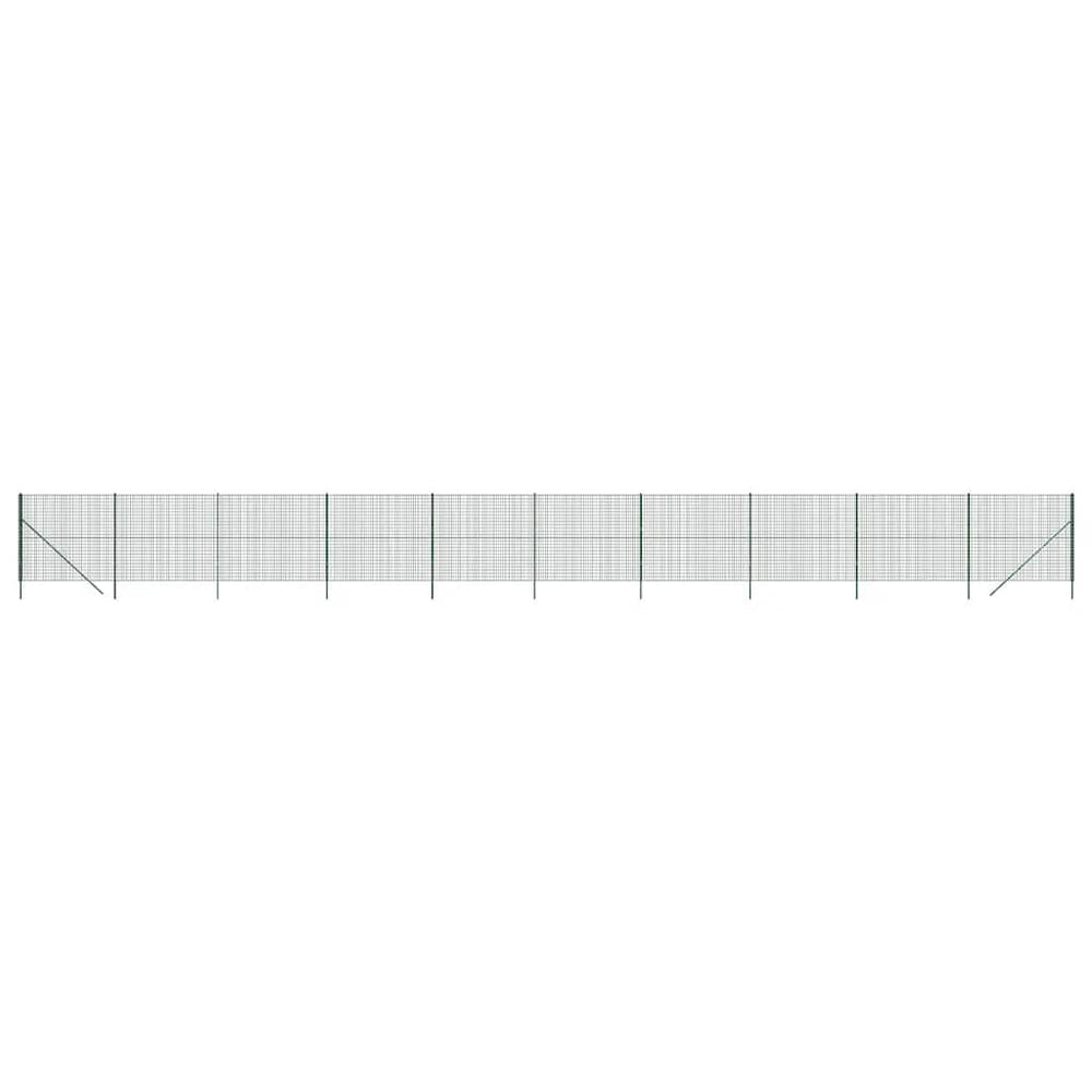 vidaXL Chain Link Fence Green 1.4x25 m Galvanized Steel