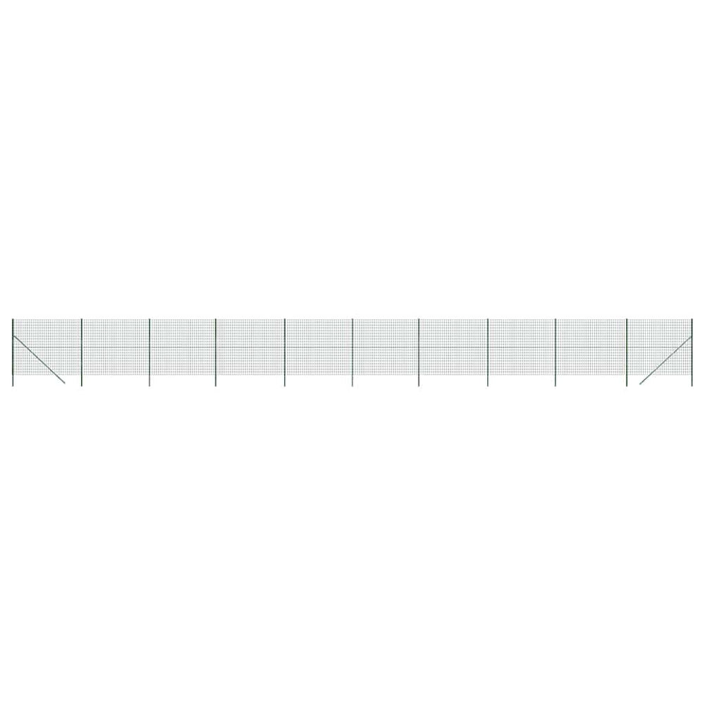 vidaXL Chain Link Fence Green 1.6x25 m Galvanized Steel