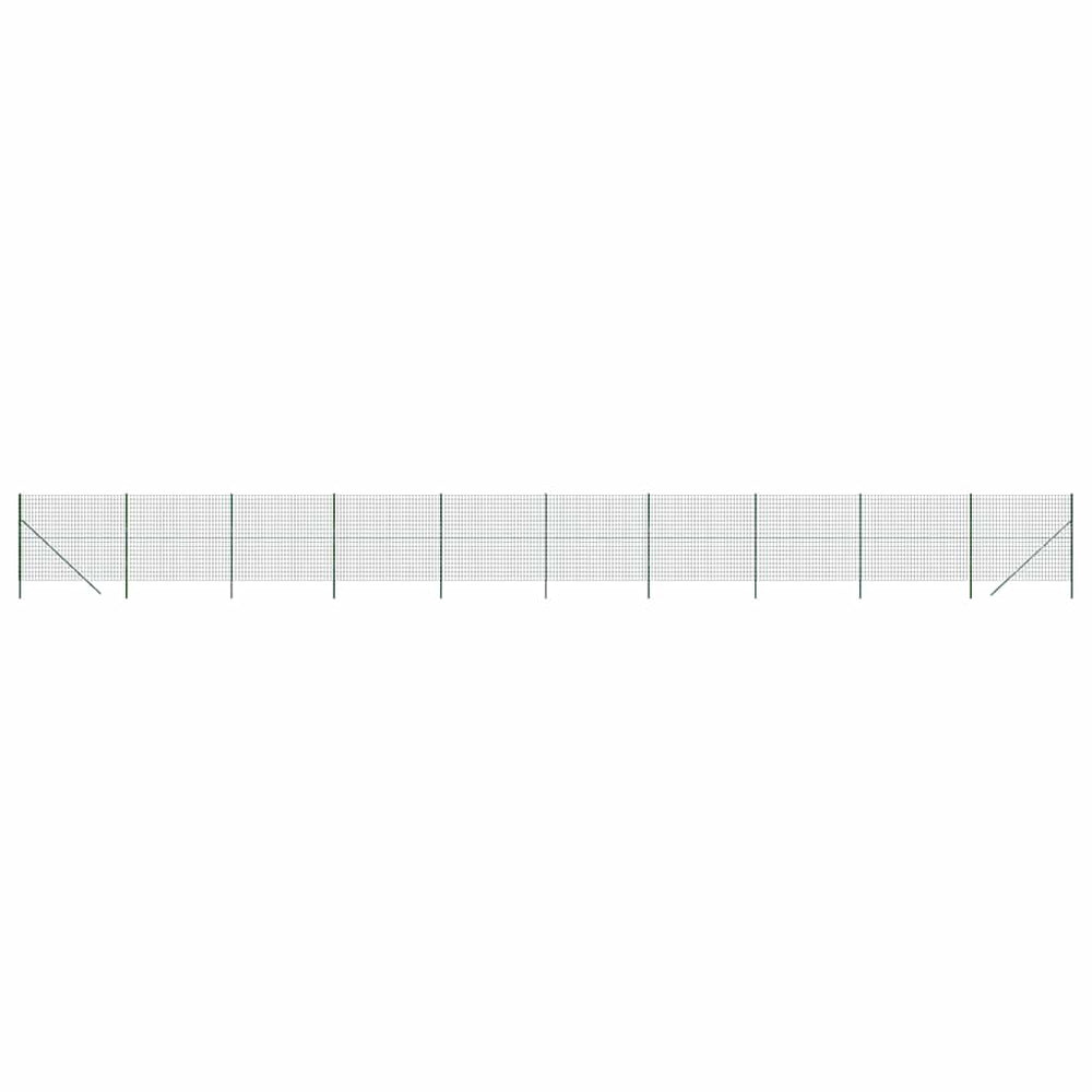 vidaXL Chain Link Fence Green 2x25 m Galvanized Steel