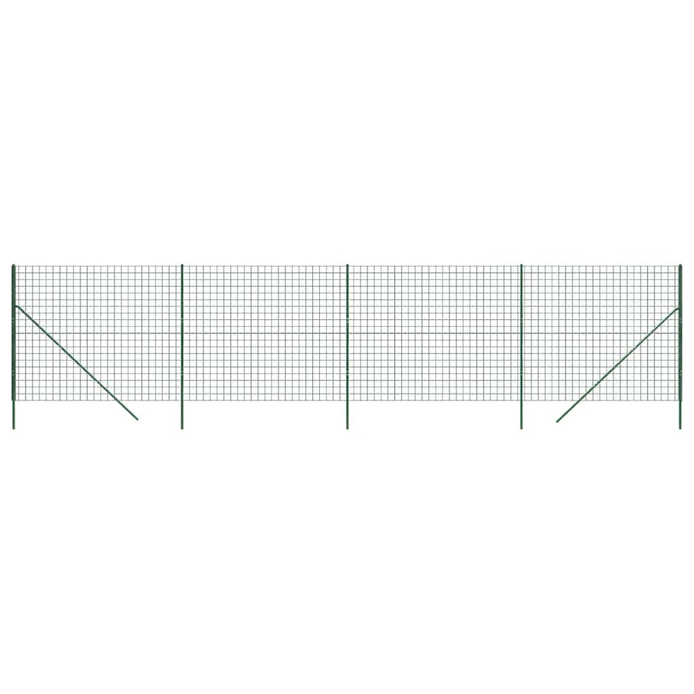 vidaXL Chain Link Fence Green 1.6x10 m Galvanized Steel