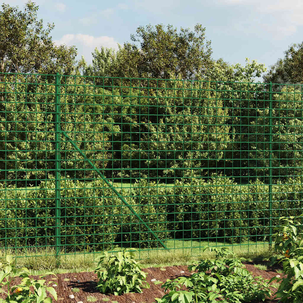 vidaXL Chain Link Fence Green 1.4x25 m Galvanized Steel