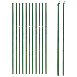 vidaXL Chain Link Fence Green 1.6x25 m Galvanized Steel