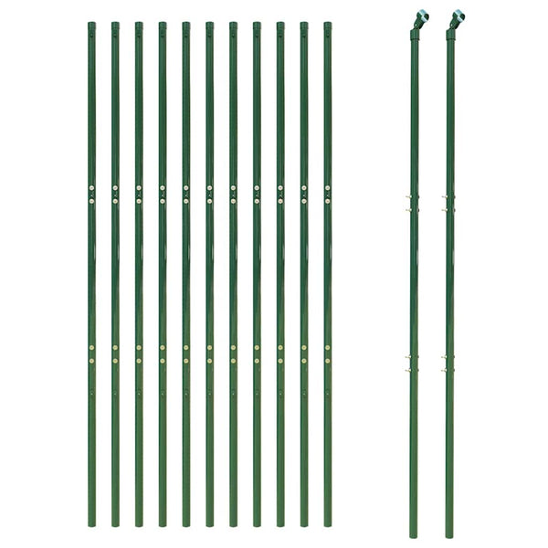 vidaXL Chain Link Fence Green 1.6x25 m Galvanized Steel
