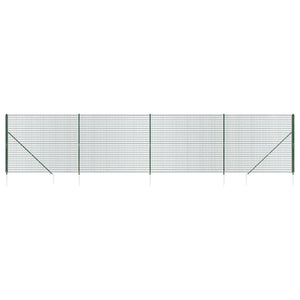 vidaXL Chain Link Fence with Ground Sockets Green 2x10 m