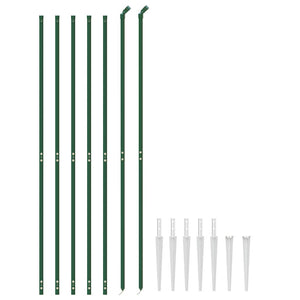 vidaXL Chain Link Fence with Ground Sockets Green 2x10 m