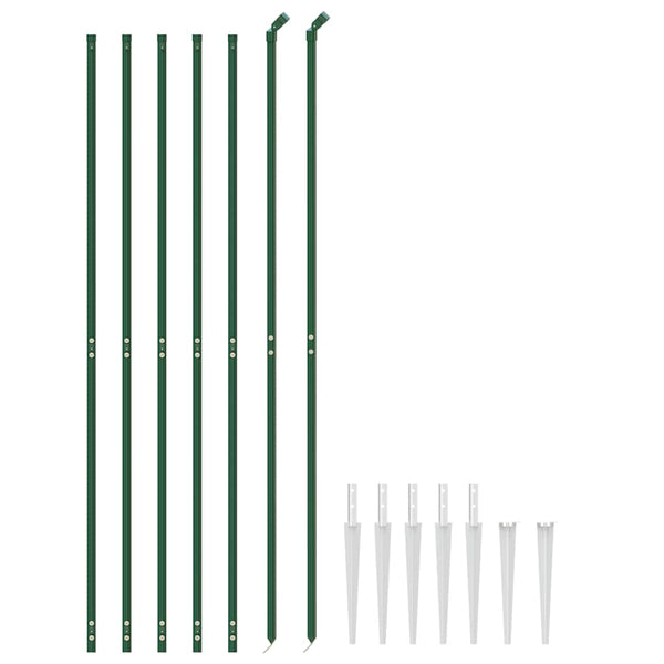 vidaXL Chain Link Fence with Ground Sockets Green 2x10 m