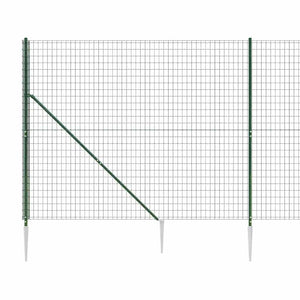vidaXL Chain Link Fence with Ground Sockets Green 2x10 m