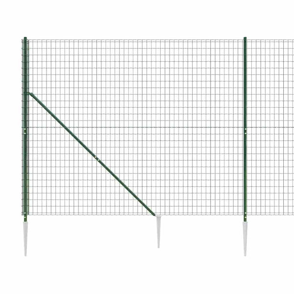 vidaXL Chain Link Fence with Ground Sockets Green 2x10 m