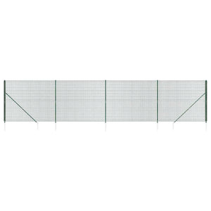 vidaXL Chain Link Fence with Ground Sleeves Green 2.2x10 m