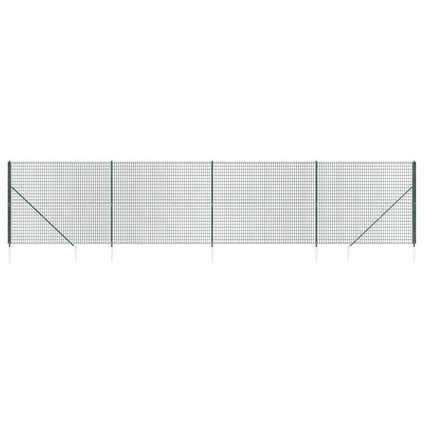 vidaXL Chain Link Fence with Ground Sleeves Green 2.2x10 m