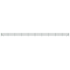 vidaXL Chain Link Fence with Ground Spikes Green 1x25 m