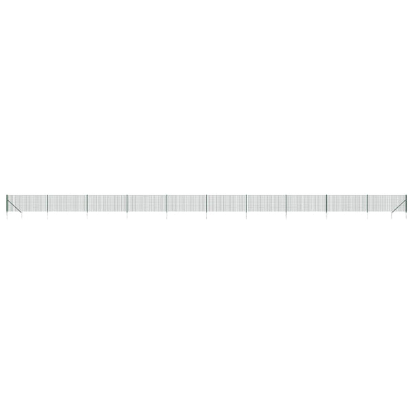 vidaXL Chain Link Fence with Ground Spikes Green 1x25 m