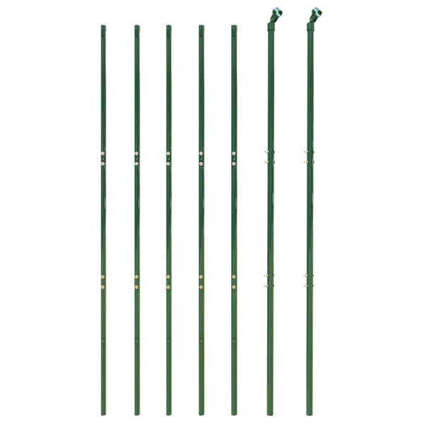 vidaXL Chain Link Fence with Ground Sockets Green 2x10 m