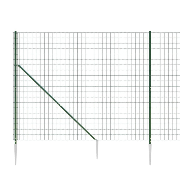 vidaXL Chain Link Fence with Ground Sockets Green 2x10 m
