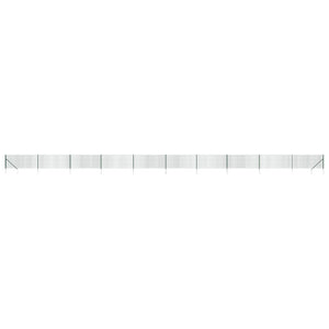 vidaXL Chain Link Fence with Ground Spikes Green 1x25 m