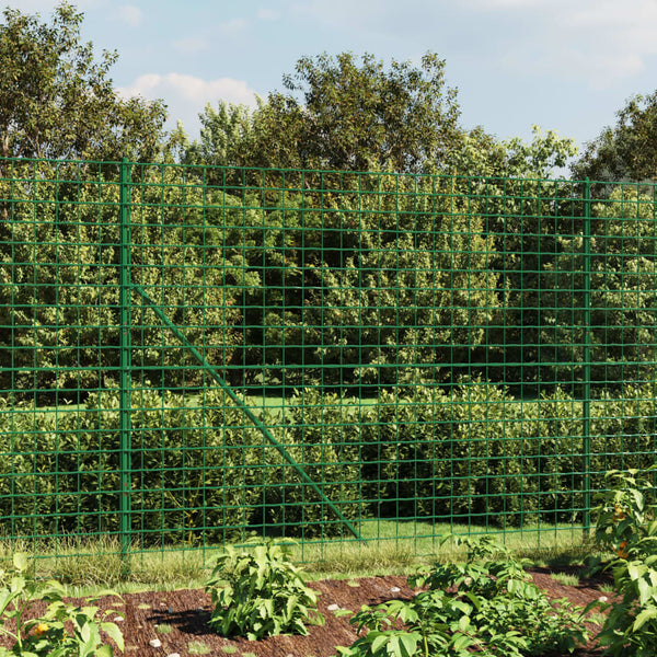 vidaXL Chain Link Fence with Ground Sockets Green 2x10 m