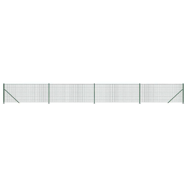 vidaXL Chain Link Fence with Ground Flange Green 0.8x10 m
