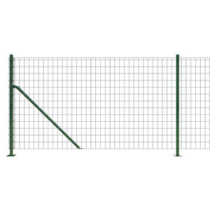 vidaXL Chain Link Fence with Ground Flange Green 0.8x10 m