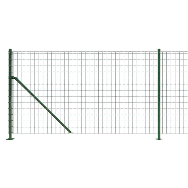 vidaXL Chain Link Fence with Ground Flange Green 0.8x10 m