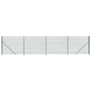 vidaXL Chain Link Fence with Ground Flange Green 2.2x10 m
