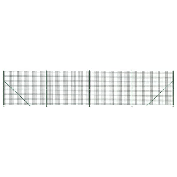 vidaXL Chain Link Fence with Ground Flange Green 2.2x10 m