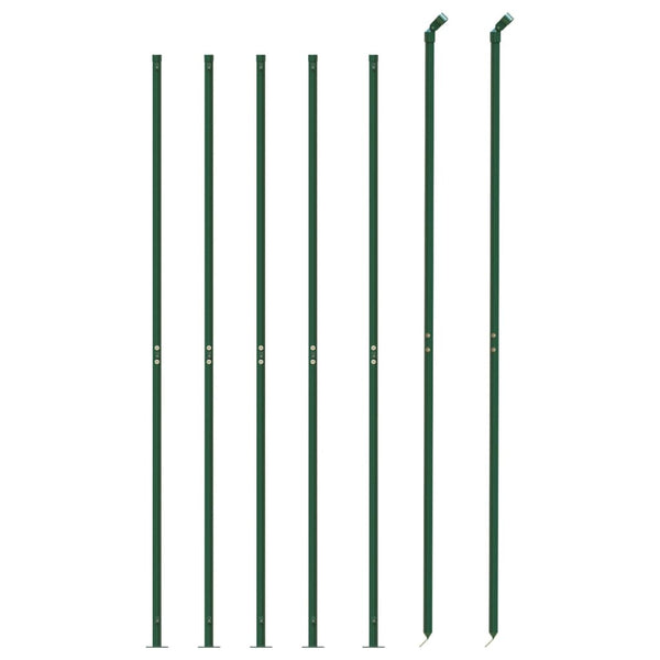 vidaXL Chain Link Fence with Ground Flange Green 2.2x10 m