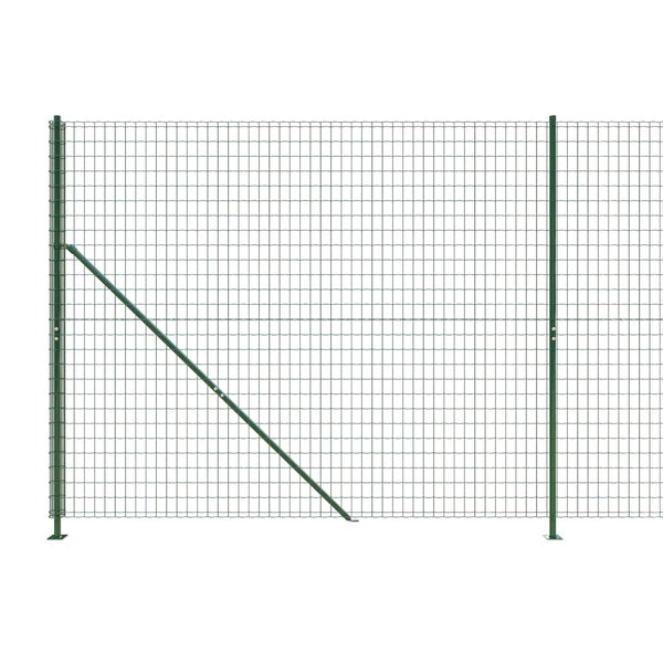 vidaXL Chain Link Fence with Ground Flange Green 2.2x10 m