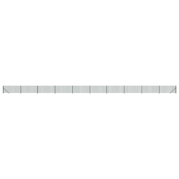 vidaXL Chain Link Fence with Ground Flange Green 1x25 m