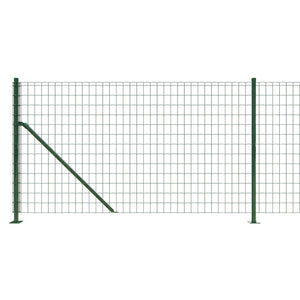 vidaXL Chain Link Fence with Ground Flange Green 1x25 m