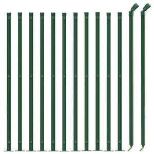 vidaXL Chain Link Fence with Ground Flange Green 1.1x25 m